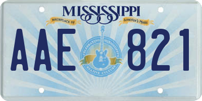 MS license plate AAE821
