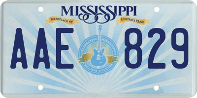MS license plate AAE829
