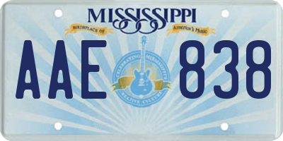 MS license plate AAE838