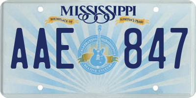 MS license plate AAE847
