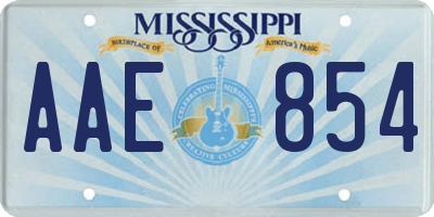 MS license plate AAE854