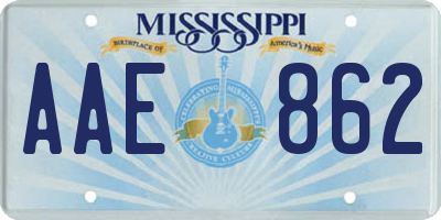 MS license plate AAE862
