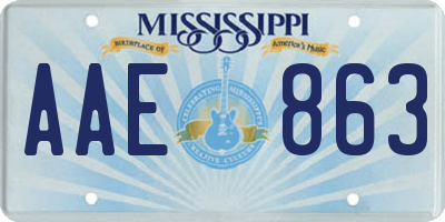 MS license plate AAE863