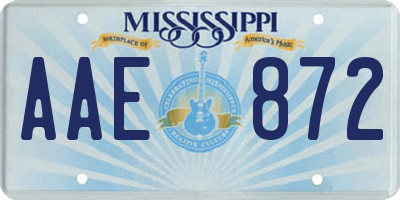 MS license plate AAE872