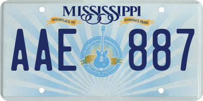 MS license plate AAE887
