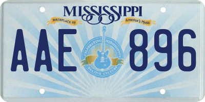 MS license plate AAE896