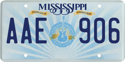 MS license plate AAE906