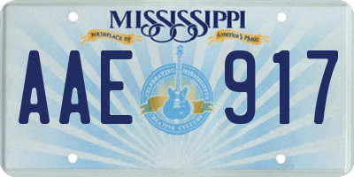 MS license plate AAE917