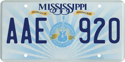 MS license plate AAE920