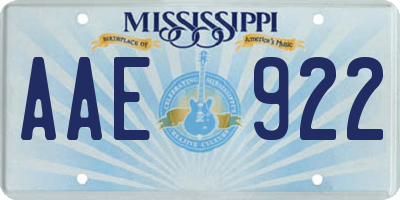 MS license plate AAE922