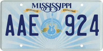MS license plate AAE924
