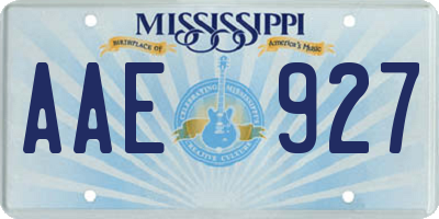 MS license plate AAE927