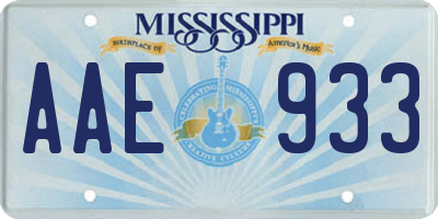 MS license plate AAE933