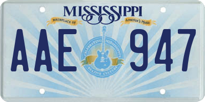MS license plate AAE947