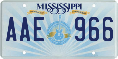 MS license plate AAE966
