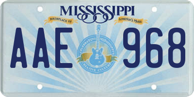 MS license plate AAE968