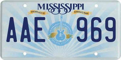 MS license plate AAE969