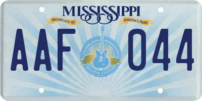 MS license plate AAF044