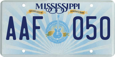 MS license plate AAF050