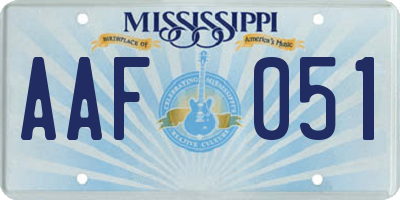 MS license plate AAF051
