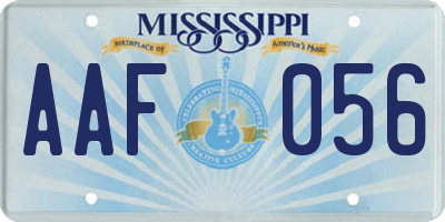 MS license plate AAF056