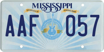 MS license plate AAF057