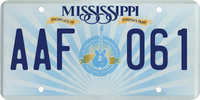 MS license plate AAF061