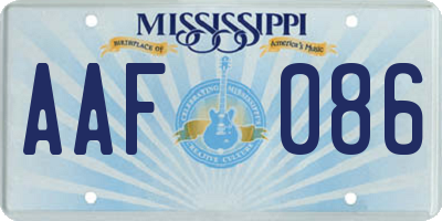 MS license plate AAF086