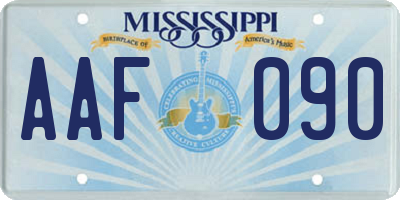 MS license plate AAF090