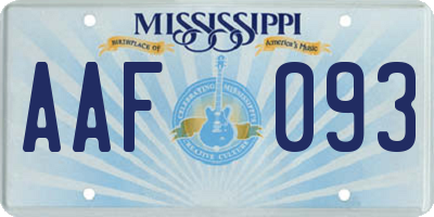 MS license plate AAF093