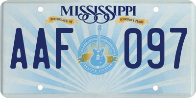 MS license plate AAF097