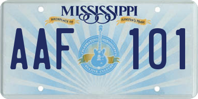 MS license plate AAF101