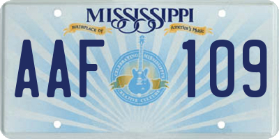 MS license plate AAF109