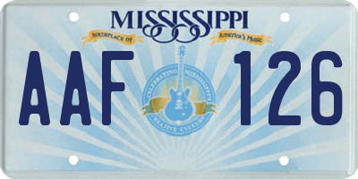 MS license plate AAF126