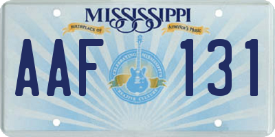 MS license plate AAF131