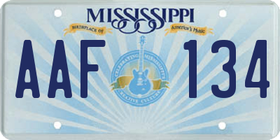 MS license plate AAF134