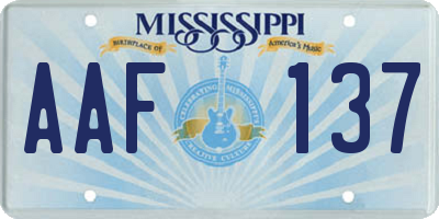 MS license plate AAF137