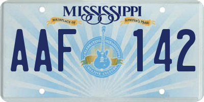MS license plate AAF142