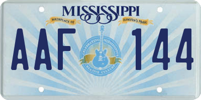 MS license plate AAF144