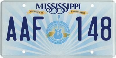 MS license plate AAF148
