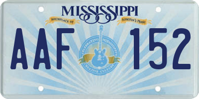 MS license plate AAF152