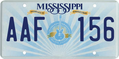 MS license plate AAF156