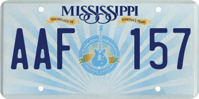 MS license plate AAF157