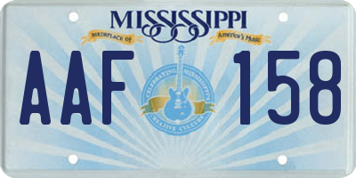 MS license plate AAF158