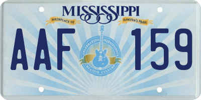 MS license plate AAF159