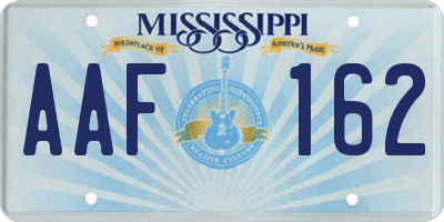 MS license plate AAF162