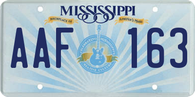 MS license plate AAF163