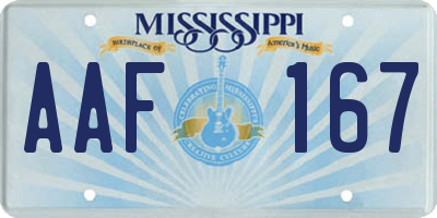 MS license plate AAF167