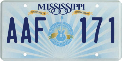 MS license plate AAF171