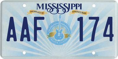 MS license plate AAF174